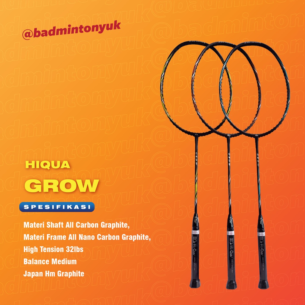 PROMO Raket Badminton Hiqua GROW Original Termurah COD