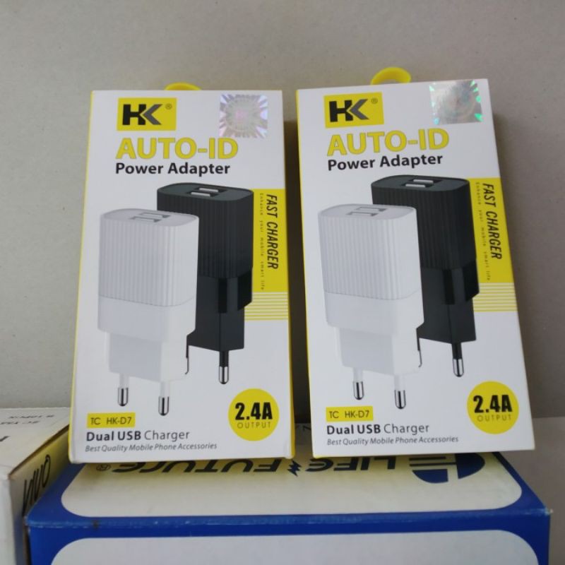 Charger HK AUTO ID HK-D8 Micro USB 2.4A Power Adapter DUAL USB by TC HK-D7