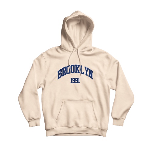 New Arrival Jumper Hoodie Broklyn Bordir Putih - Jaket Broklyn 1991 full Bordir Unisex