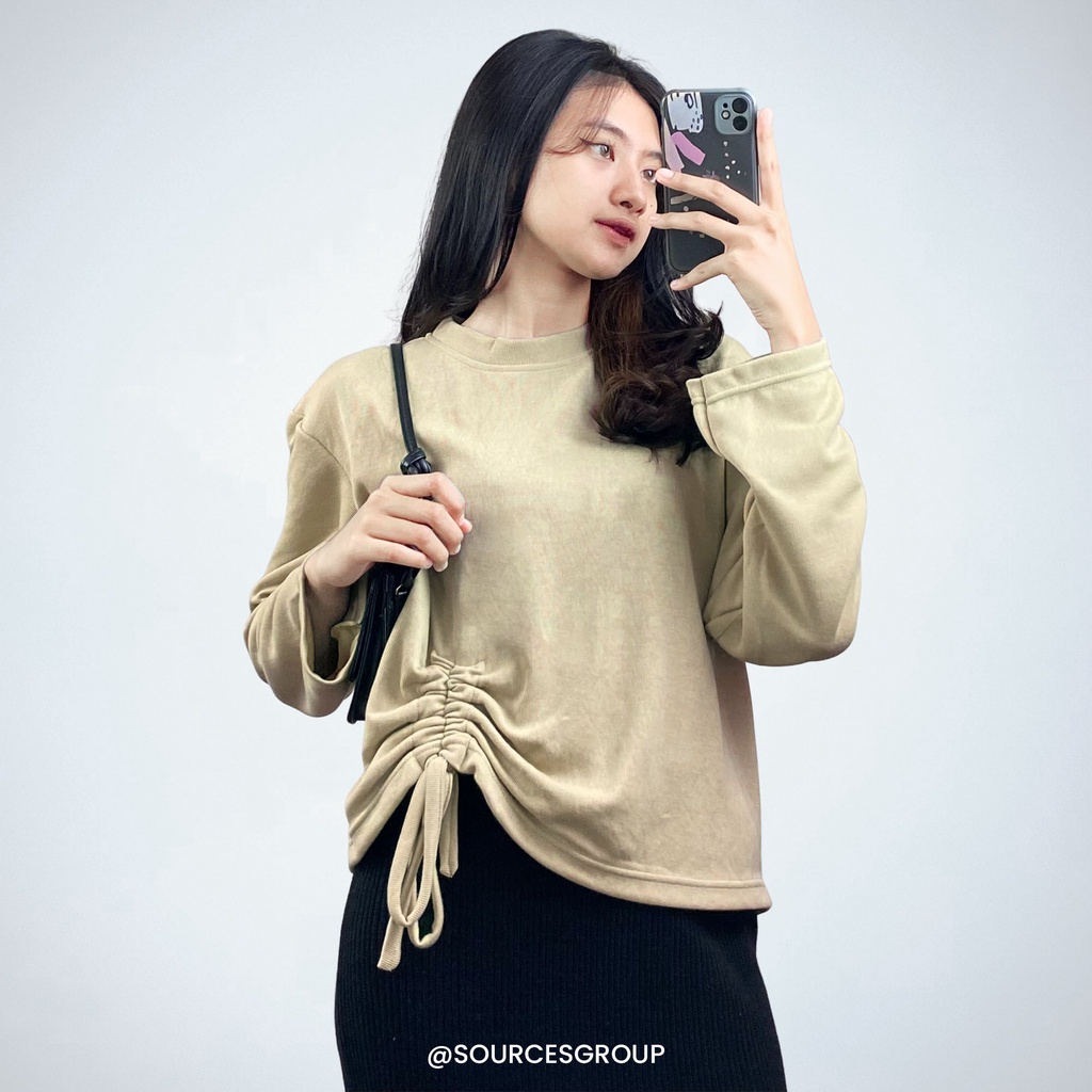 BEFAST - ZSO OOTD Blouse ANGEL / ADIVA BLOUSE ATASAN SERUT / Blouse Wanita Model Serut / Atasan Lengan Panjang / Blouse keluaran Terbaru 2022 / Fashion Kekinian Remaja ABG / Trendy / Blouse Polos Casual