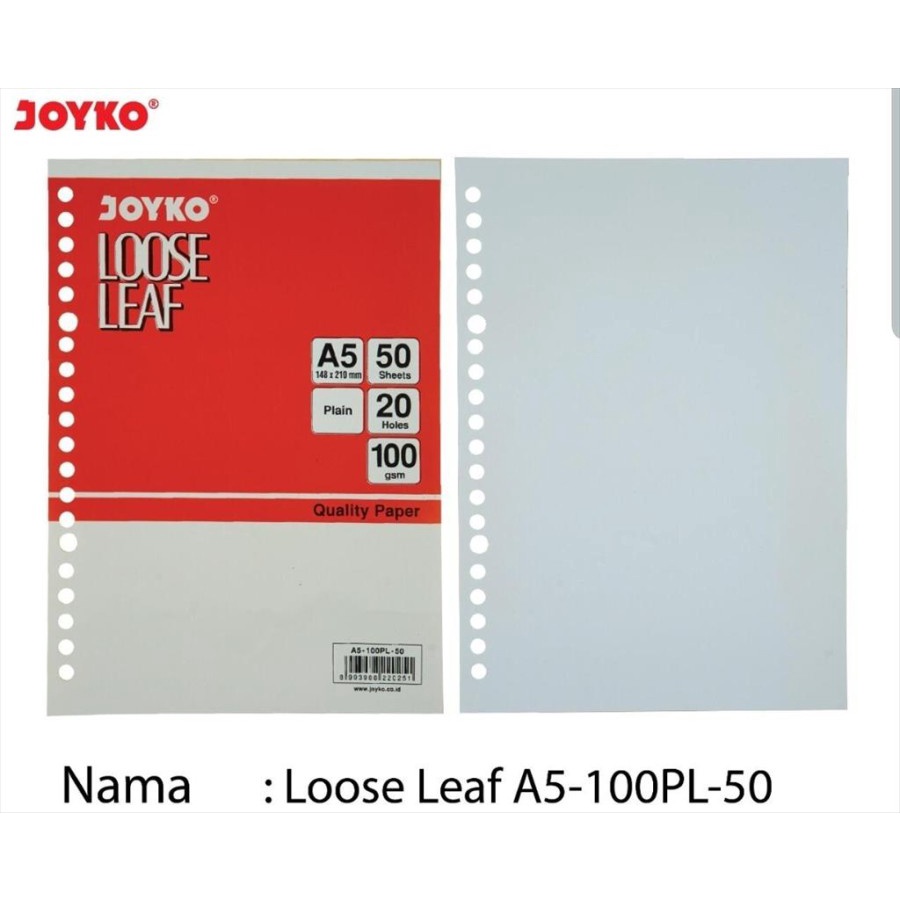 

Isi file Polos (Tanpa Garis) A5 50 lbr Joyko (PACK)