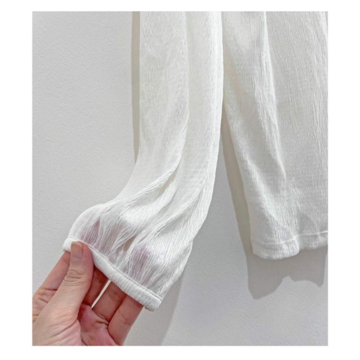 uniqlo basic wear white sheer blouse