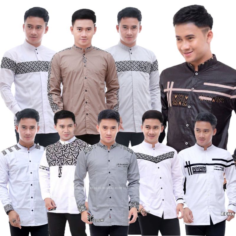 kemko batik pria lengan panjang baju koko batik pria dewasa lengan panjang 2022 kemeja koko sultan p
