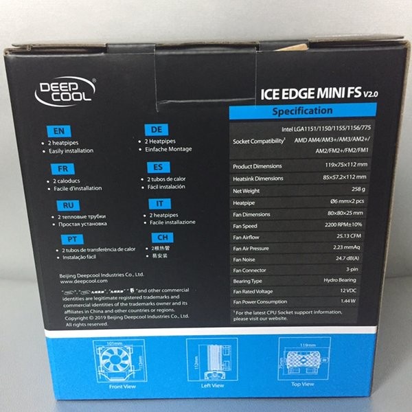 Cooler Processor Deep Cool Fan Ice Edge Mini FS V2.0 Fan Cooler CPU Cooler Universal Berkwalitas High Quality