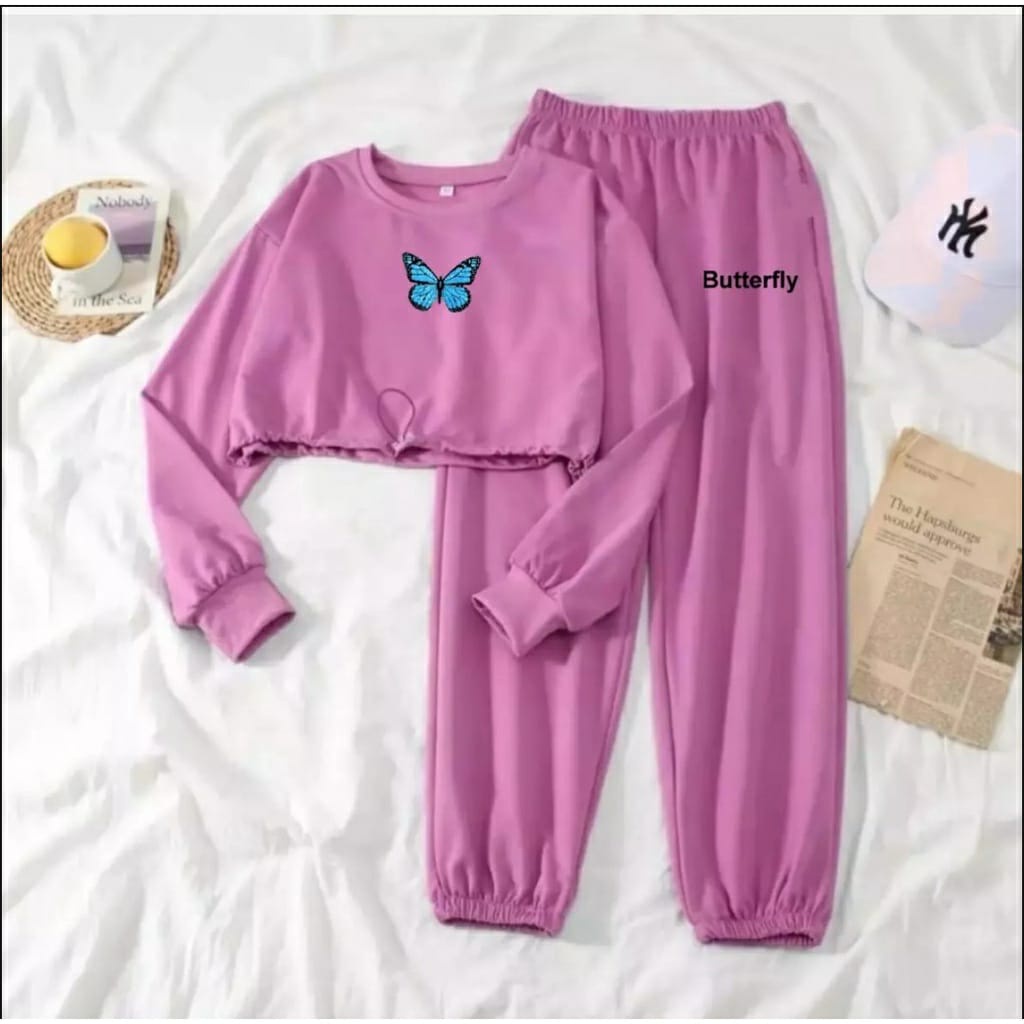 SETELAN BUTTERFLY WANITA bahan babyterry tebal good quality