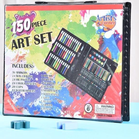 

Populer WJ514 Crayon Set 150 Pcs Art Set Peralatan Gambar Lukis Isi 150 Pensil Warna Krayon Set