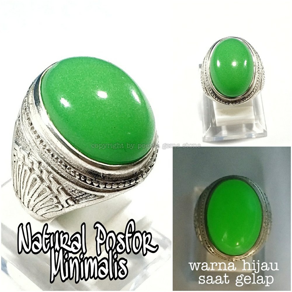 CINCIN BATU AKIK POSFOR HIJAU KANTORAN