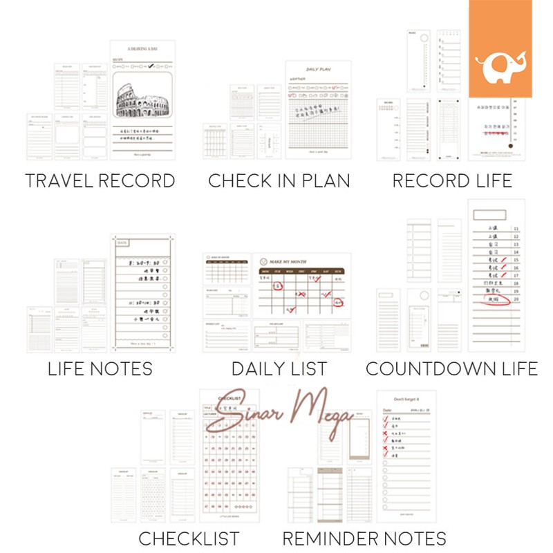 Todays Paragraph Series Memopad / Memo Tempel Motif Simple Lucu Unik Murah-1