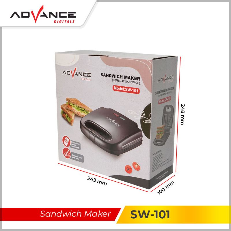 Advance Pemanggang Roti Sandwich 2 Lapis / Sandwich Maker SW 101