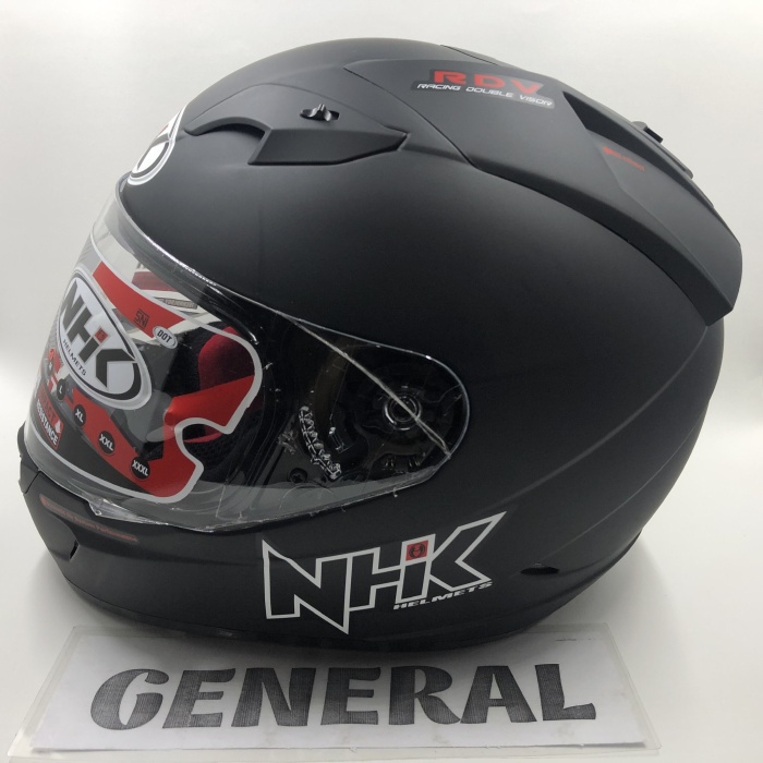 Helm NHK GP1000 GP 1000 Solid Black Doff Hitam Dop Double Visor