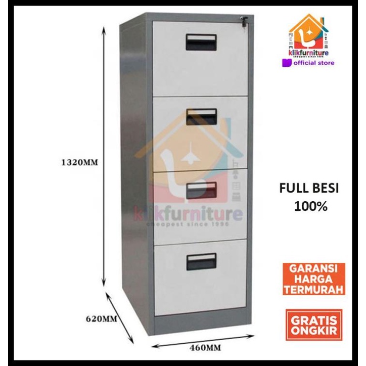 

BEST SELLER !!! FILLING CABINET BESI 4 LACI / 4 SUSUN AKD4 TERLARIS