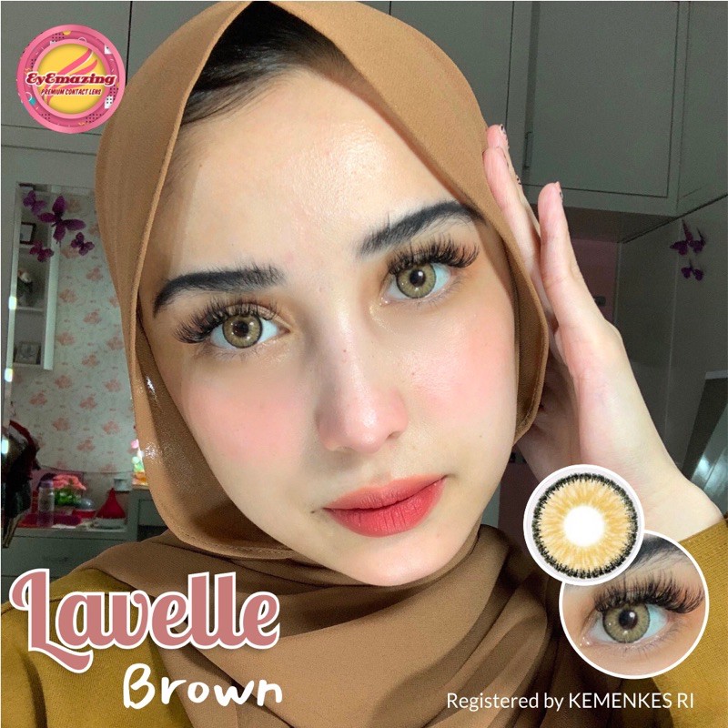 EYEMAZING Softlens - LAVELLE Brown / Coklat Normal Minus Beda Minus