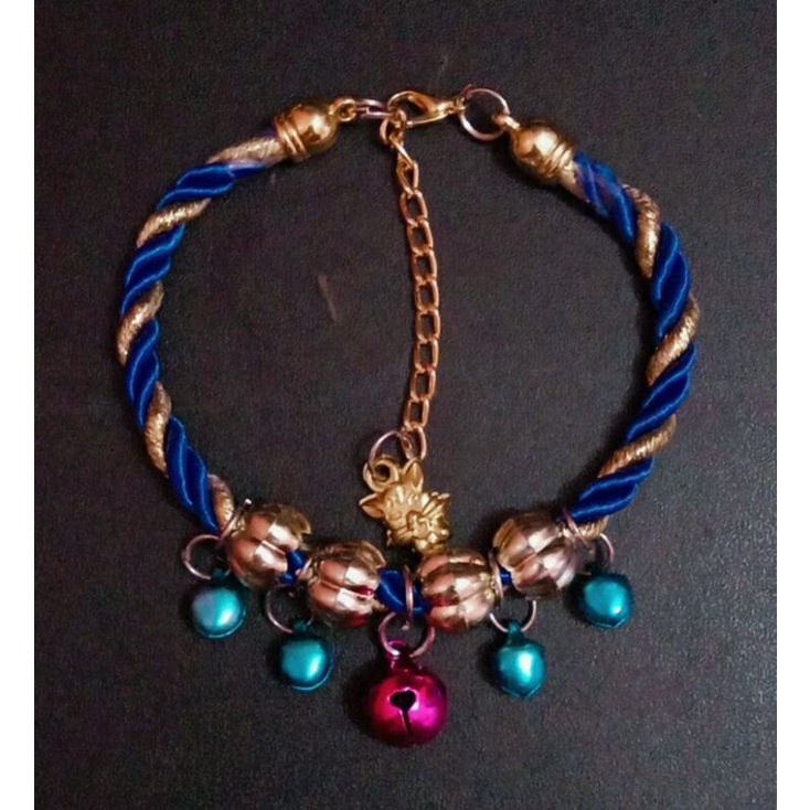 kalung kucing lonceng 5 blue keren mewah dan elegant