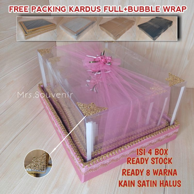 Box Kotak Seserahan Mika Tile 1 Set Isi 4 Box Hantaran