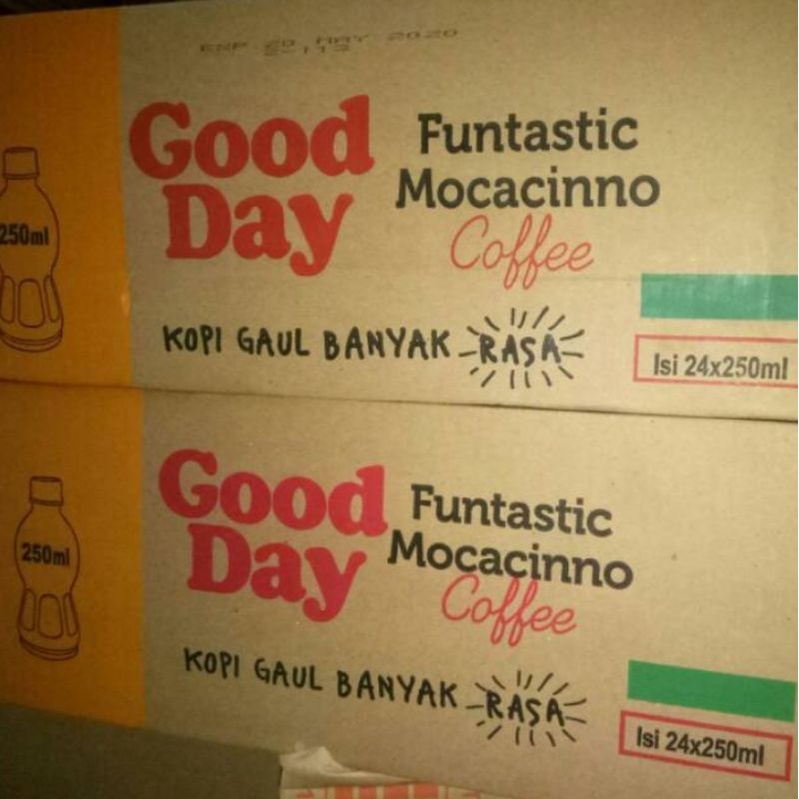 

Kopi Good Day Botol Funtastic Mocacinno Coffee Dus Karton 250 ml isi 24 botol