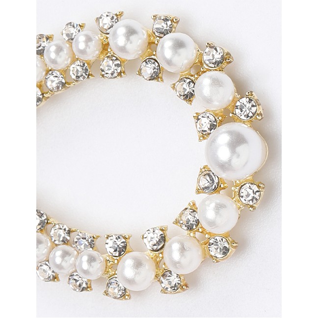 LRC Anting tusuk Fashion Geometric Alloy Diamond Earrings