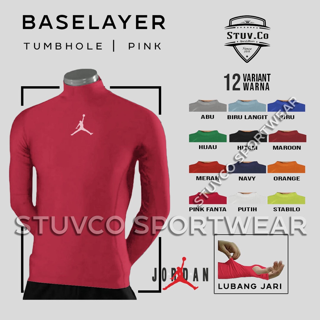 BASELAYER LONGSLEEVE THUMBOLE LENGAN PANJANG JARI DALEMAN OLAHRAGA PRIA WANITA KEREN