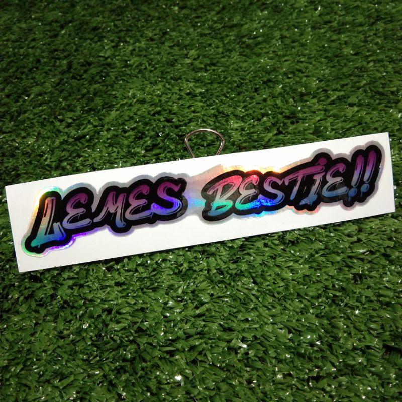 sticker kata2 #lemes bestie # putih