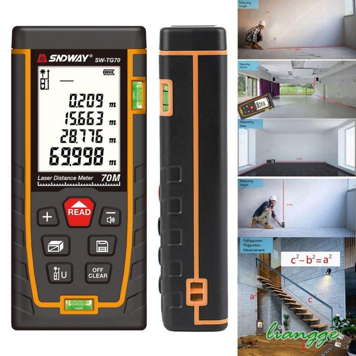 SNDWAY SW-TG70 - Infrared Laser Distance Meter Measurement Tool 70M