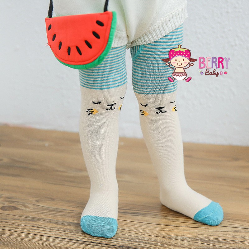 YooBerry Celana Panjang Bayi Legging Tutup Kaki Antislip Turqoise Cat Berry Mart