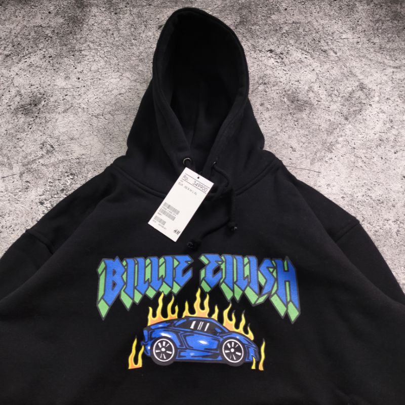 READY!!SWEATER HOODIE H&amp;M BILLIE EILISH AESTETIC FLAME CAR AUTHENTIC PREMIUM FULLTAG &amp;LEBEL