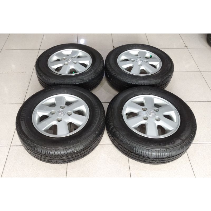 Velg Mobil Bekas Ori Copotan Oem Avanza R14 Lebar 5 Hole 4X114,3 Plush Ban Bridgestone 185 70 R14 Co