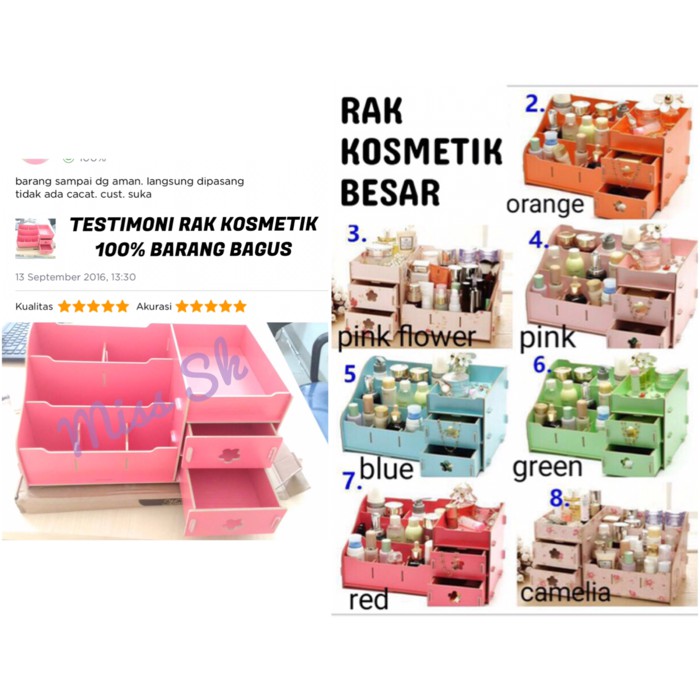 besar RAK KOSMETIK KAYU BESAR ( diy make up storage box )