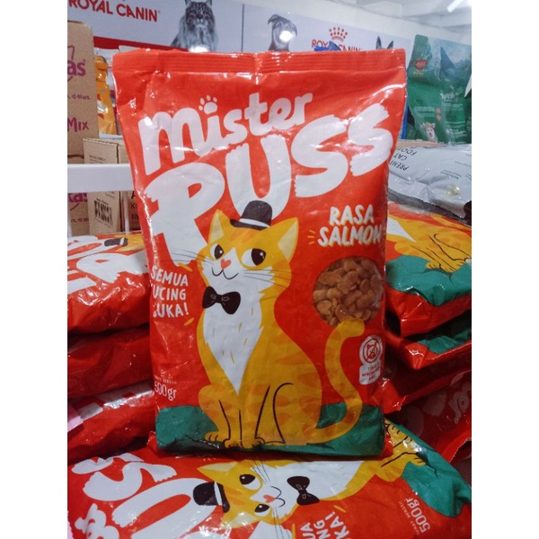 makanan kucing Mister Puss 1kg rasa salmon