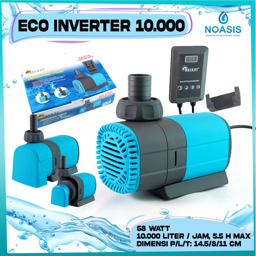 POMPA KOLAM AQUARIUM CELUP INVERTER RECENT AA ECO 10000 INV LOW WATT