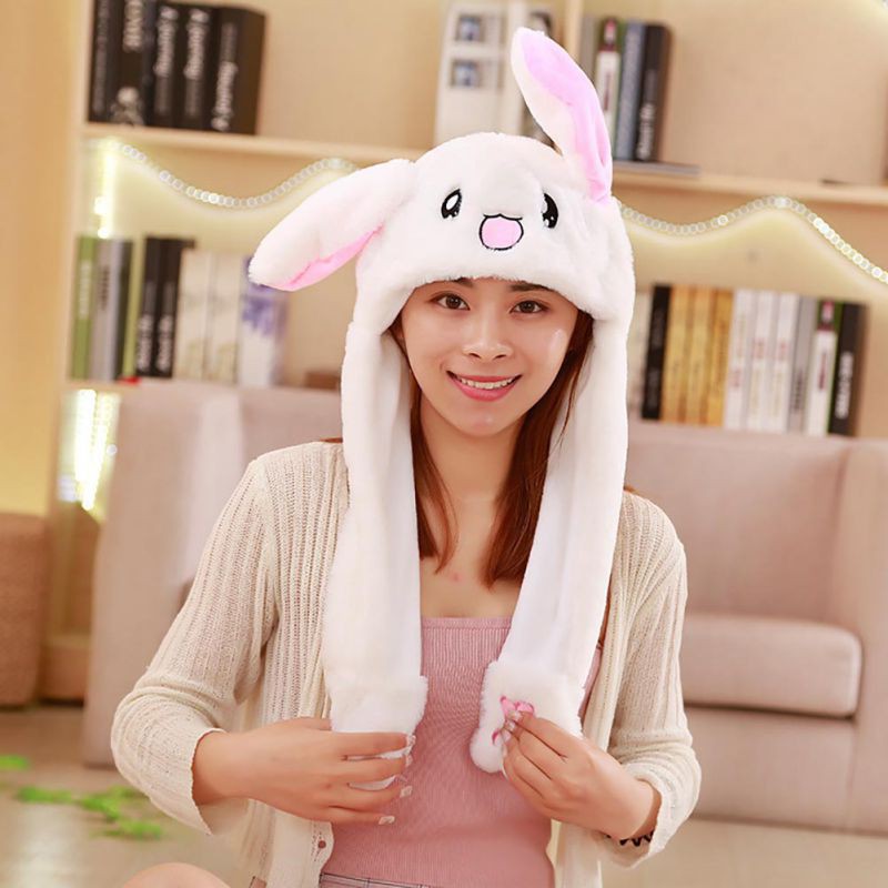 Rabbit Hat Movable Ear Sweet Cute Hat with Moving Ears For