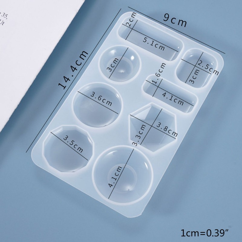 Cetakan Resin Epoksi Kristal Bentuk Geometris Bahan Silikon Untuk Liontin Anting