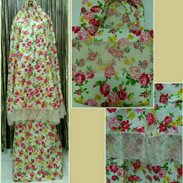 Mukena Katun Jepang Flower