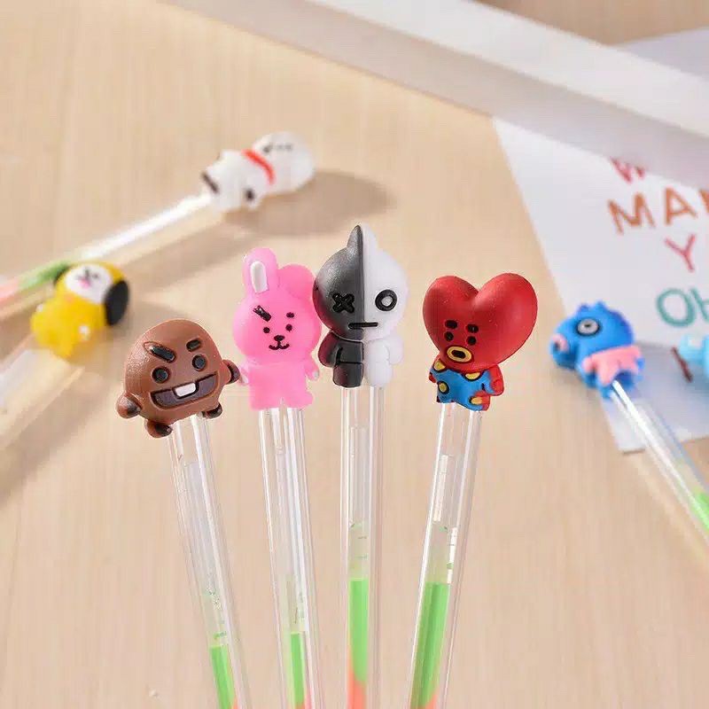 

PULPEN GEL WARNA WARNI MOTIF KARAKTER KPOP BT5 CARTOON LUCU IMUT PP168