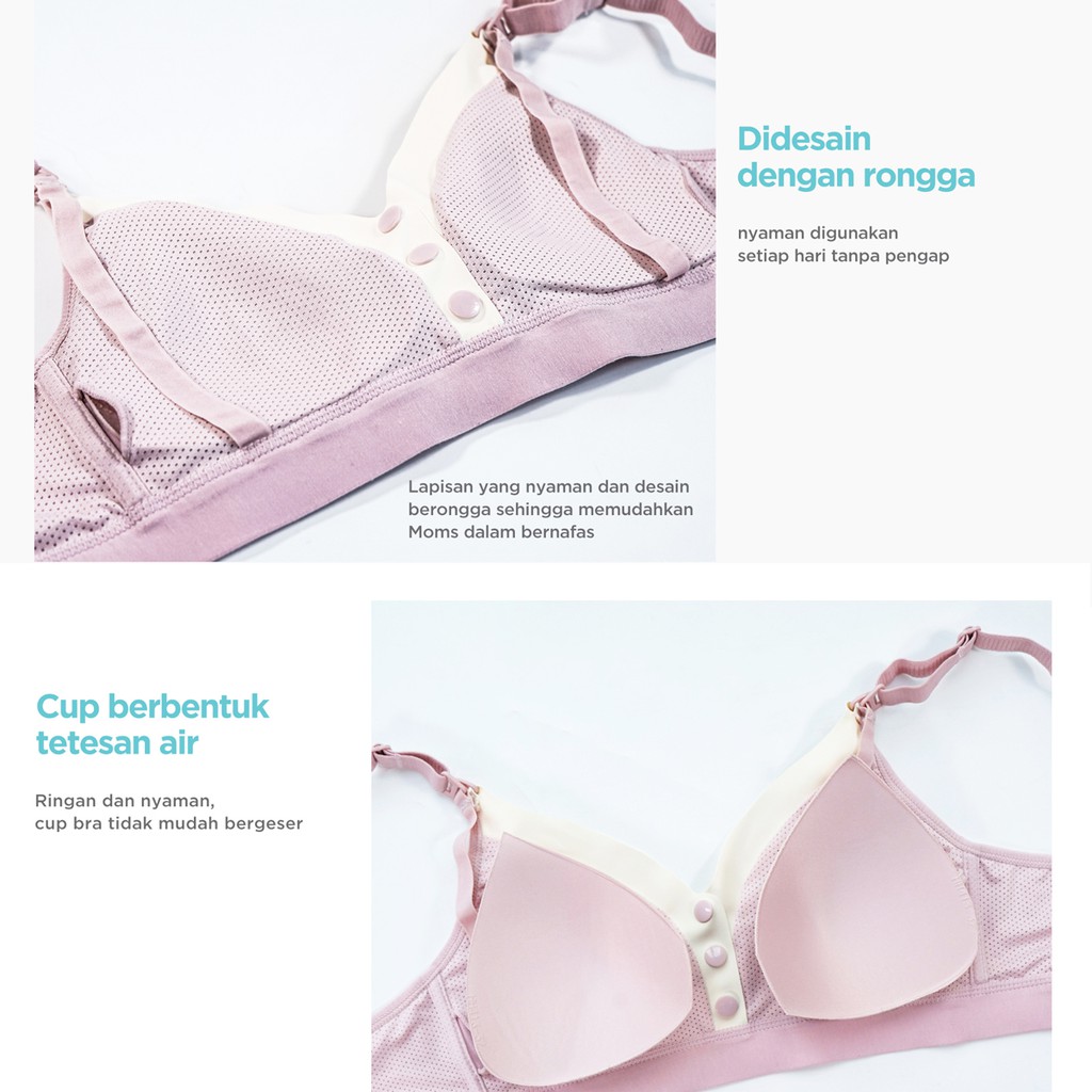 [PROMO] Mooimom Pink Front Closure Maternity &amp; Nursing Bra Ibu Hamil &amp; Menyusui B03303D