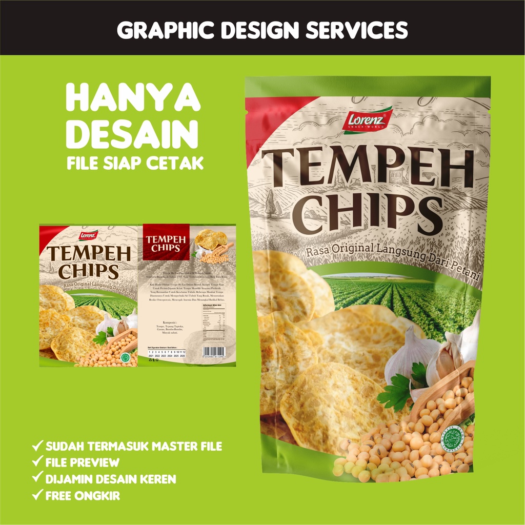 Jual Jasa Desain Kemasan Standing Pouch Makanan Design Packaging Snack