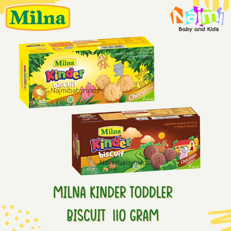 Milna Kinder Toddler Biscuit 110 gr Cheese/Chocolate | Biskuit Balita