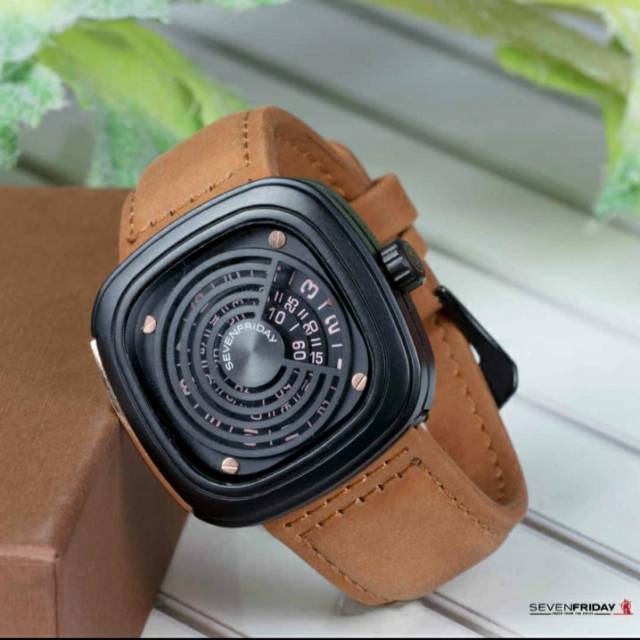 Jam tangan pria, Sevenfriday kulit, simple/elegant, kw super