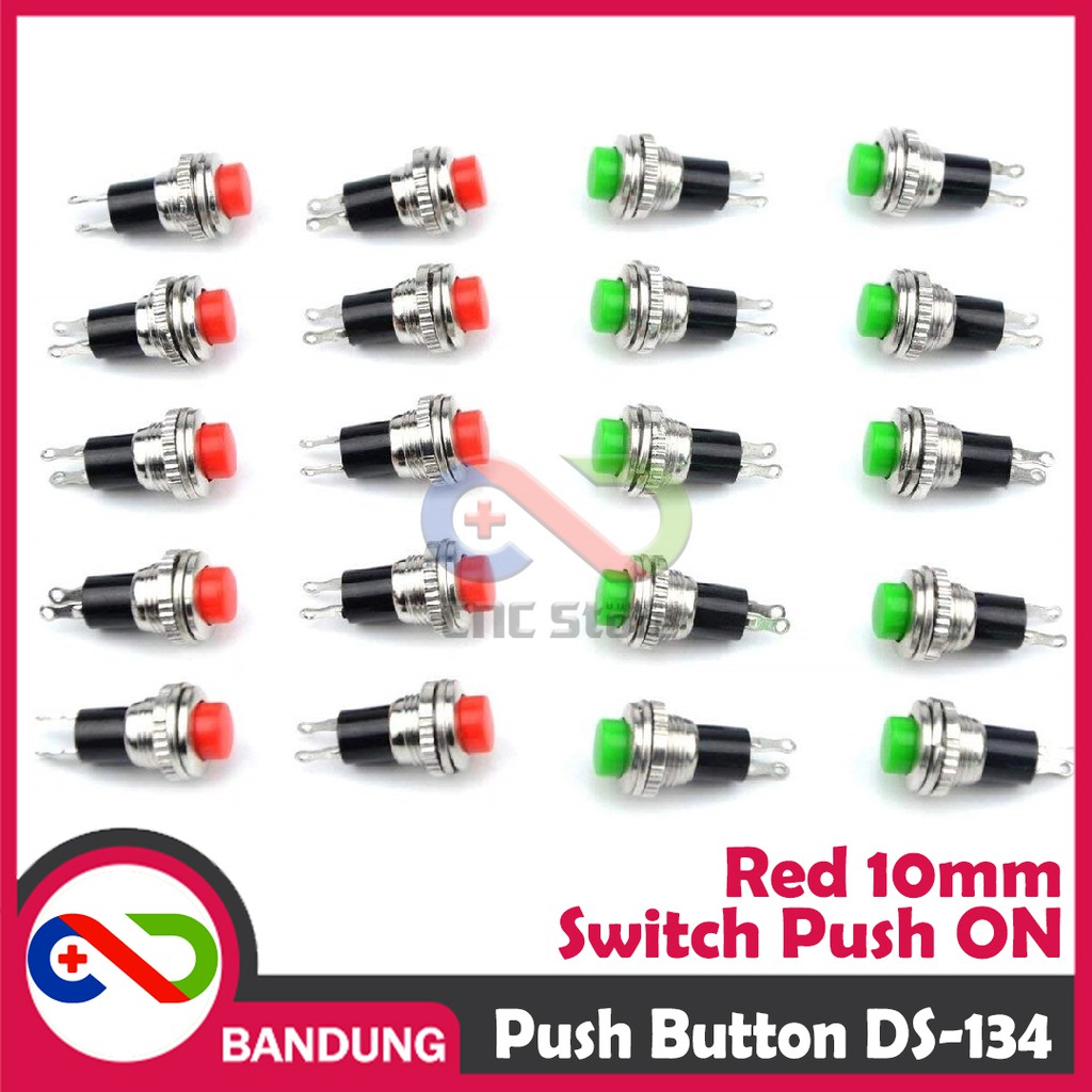 PUSH BUTTON DS-134 10MM RESET SWITCH RED MERAH