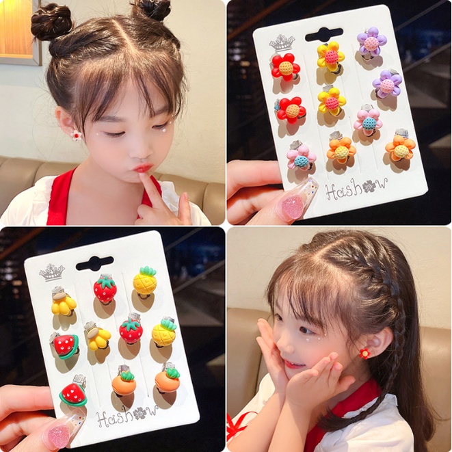 1SET 5PASANG ANTING JEPIT ANAK KOREA AKSESORIS MOTIF DESAIN LUCU ANTINGAN ANAK FASHION IMPORT AK47