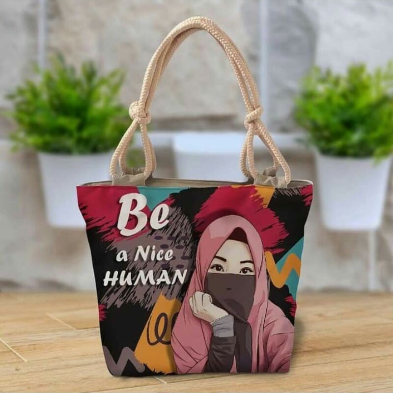 tas totebag tali sumbu hijab muslimah