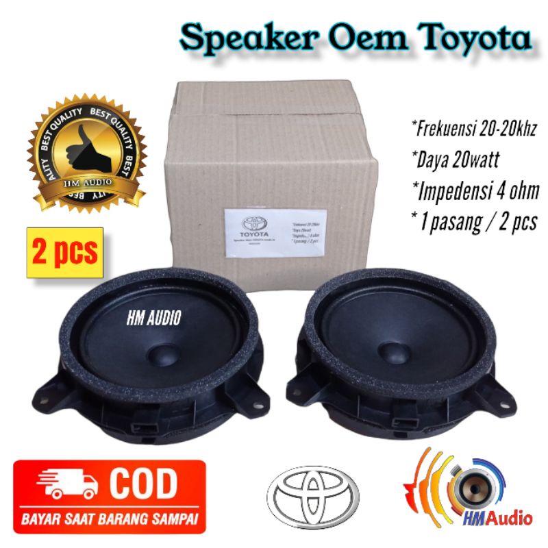Speaker Toyota Speaker Ori Toyota 2 biji Speaker pintu Innova Fortuner Yaris vios Corolla  1 set / 2