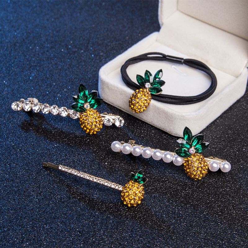 Siy Jepit Rambut Bentuk Nanas Dengan Berlian Imitasi Untuk Wanita