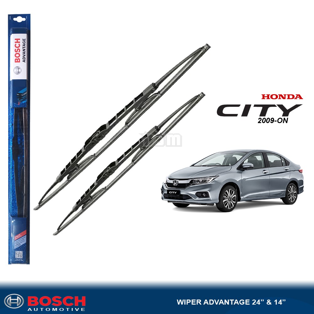 Bosch Advantage / Karet Wiper Mobil Honda City 2009-ON  24&quot; dan 14&quot; (Sepasang) / Wiper City