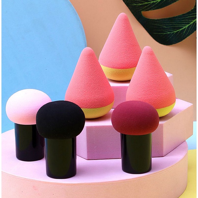 A61 BEAUTY BLEND + MOLD sponge make up kecantikan aksesories wajah applicator aplikator dandan murah viral termurah artist artis dandan bedak foundation concealer blender kecantikan pastel pink biru ungu orange peach kuning biru