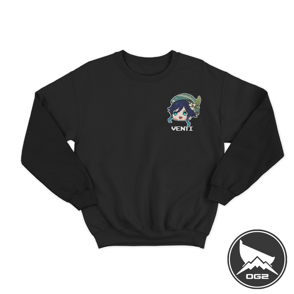 Sweater game venti pixel genshin impact G108 crewneck OG2 3D G