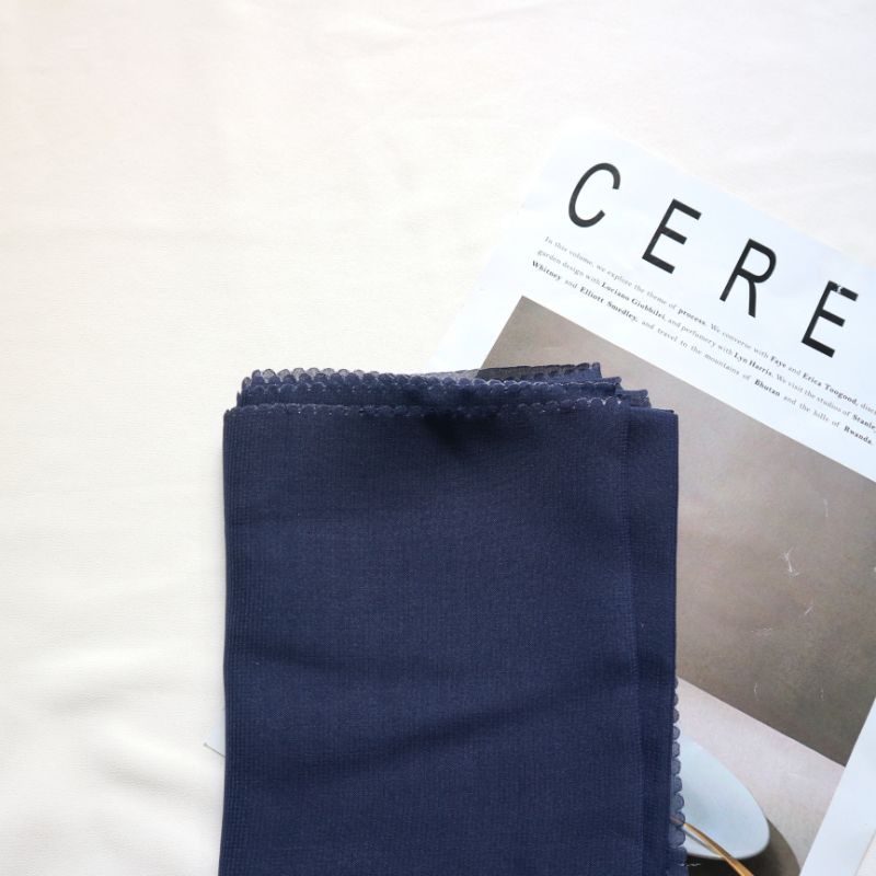 Bella Square Lasercut premium | hijab potton lasercut | pollycotton-LC navy
