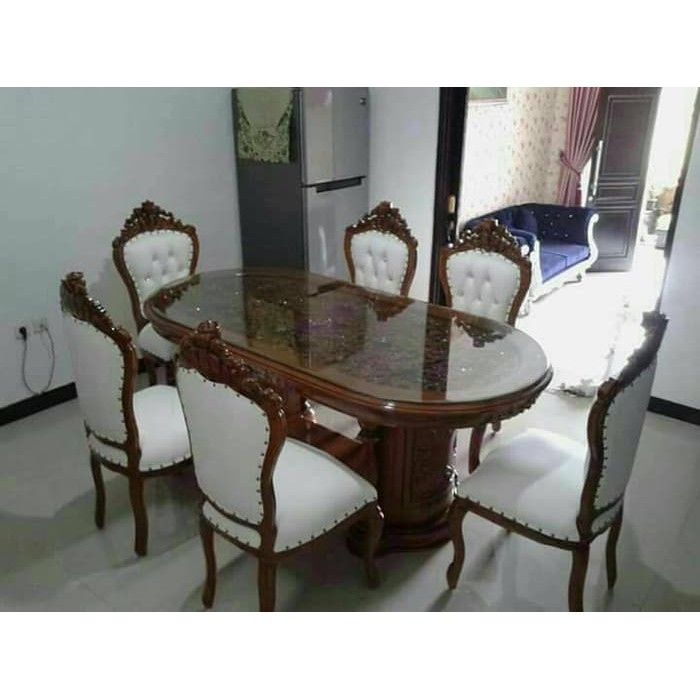 meja makan ganesha byur full ukir jati jepara, mebel jepara