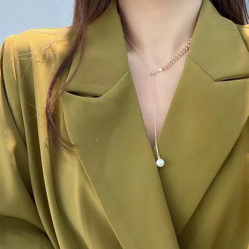 [COD] Kalung Liontin Mutiara/Rantai Klavikula Choker Aksesoris Fashion Korean Import Untuk Wanita