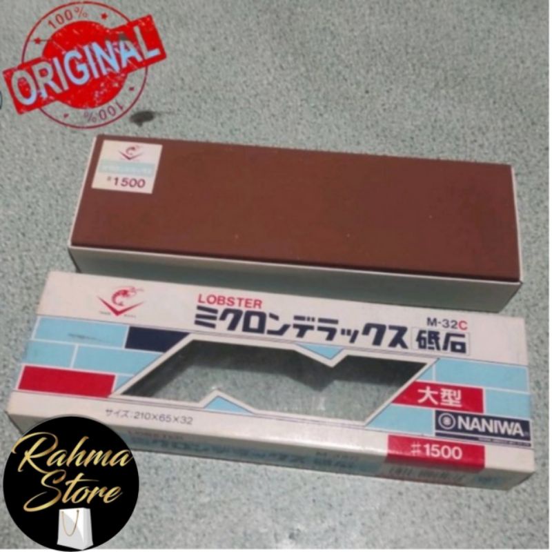 Batu asah grit 1500 panjang 21 cm lebar 6.5 cm tebal 32 mm batu asahan