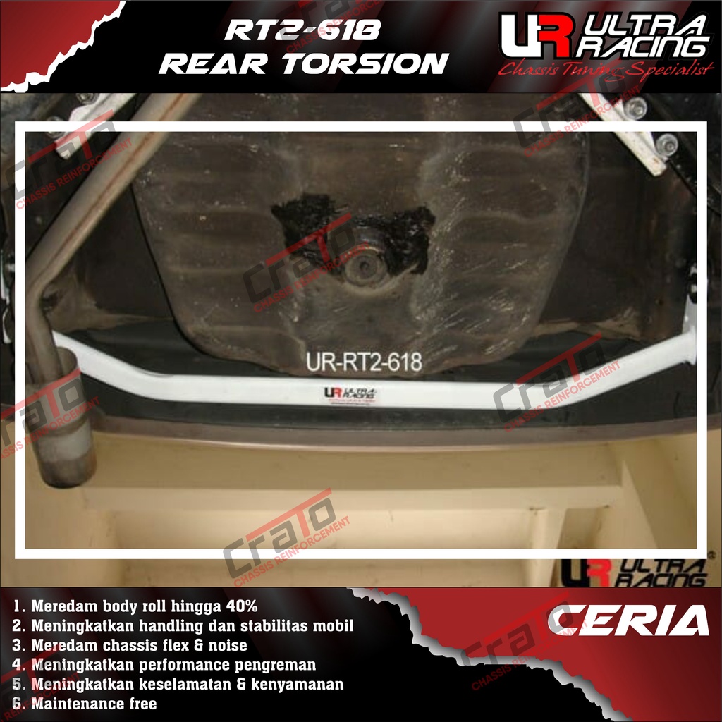 Aksesoris Stabiliser ULTRA RACING Safety Bar - Rear Torsion Bar 2 Points - Daihatsu Ceria - RT2-618 
